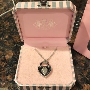 Juicy couture pave locket with double chain